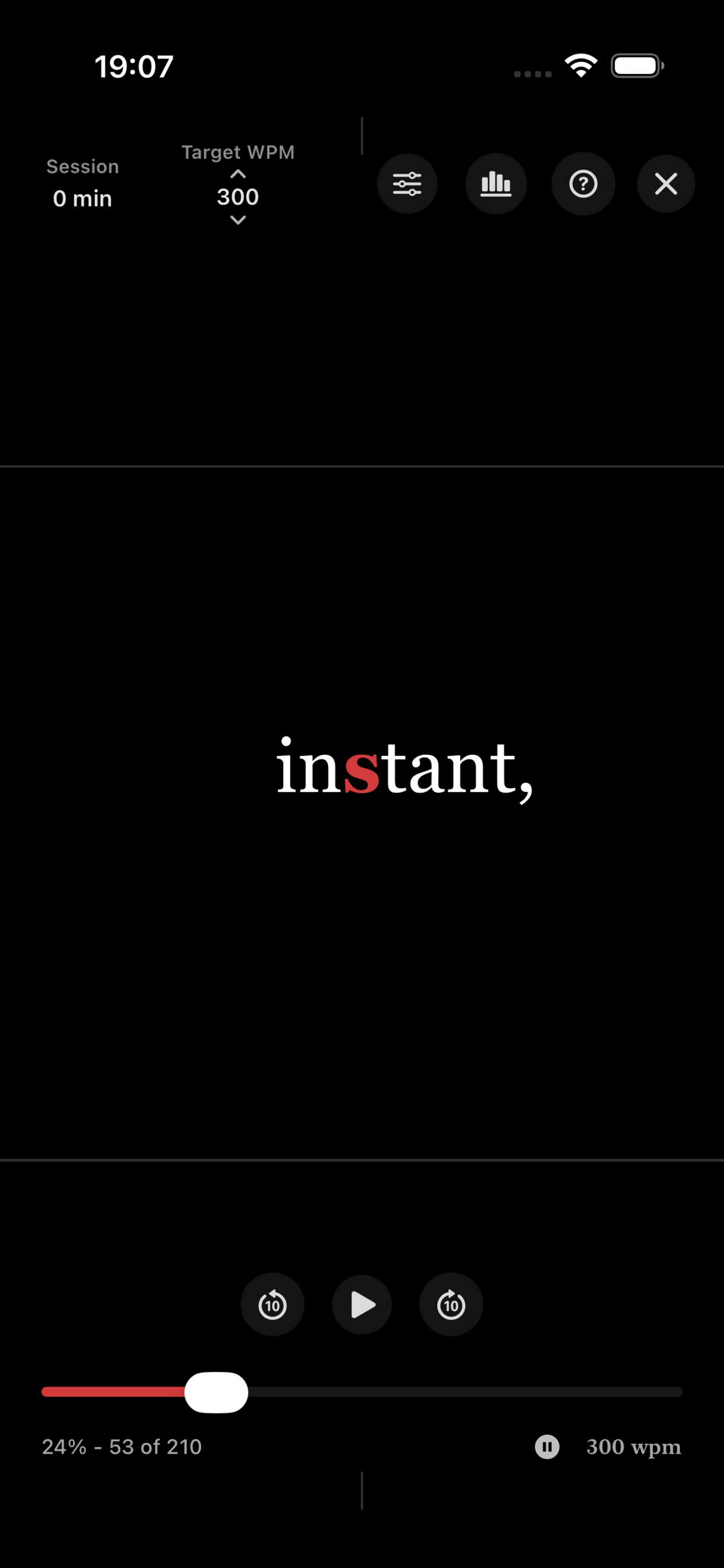 Pagerunner reading controls